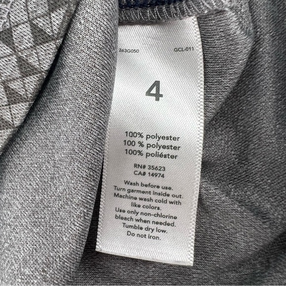 Carter’s Active Gray Blue Dri Fit Geometric Long Sleeve Top Size 4 Kids - Picture 5 of 5